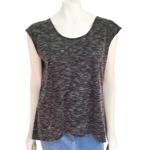 MOSSIMO Sheer Back Lightweight Hi Low Jersey Knit Shirt SZ L